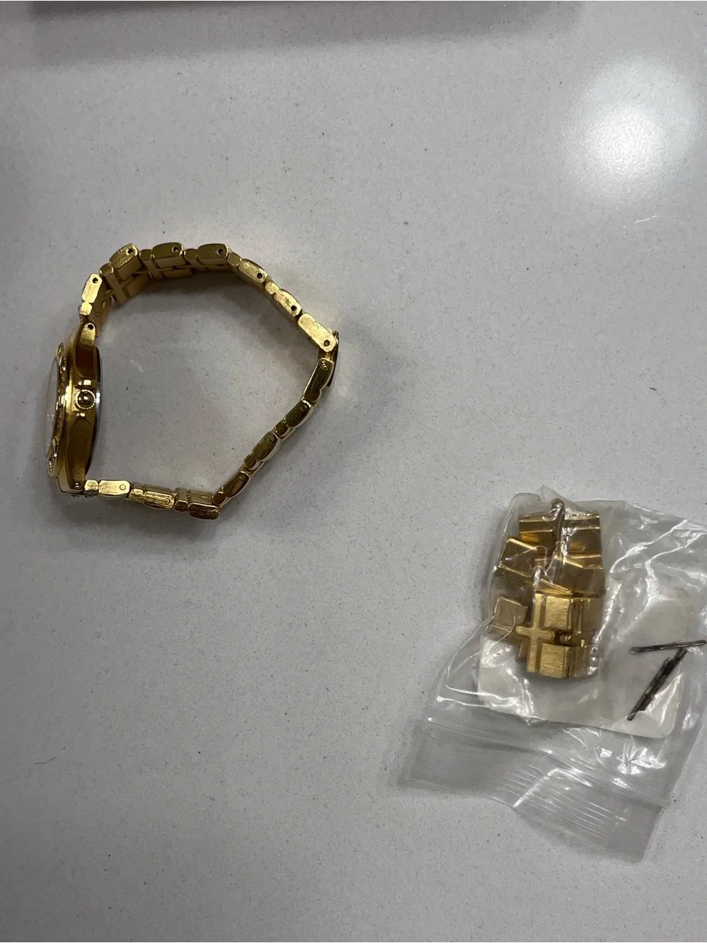 Lucien Piccard Dufonte Gold Tone Women's Watch with Crystal Accents